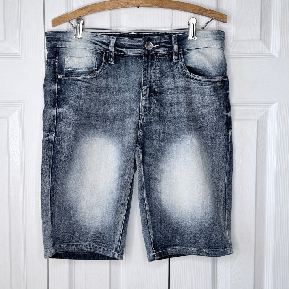 Southpole Vera Slim Denim Shorts Mens 30 Blue Acid Wash Y2K Jorts Streetwear